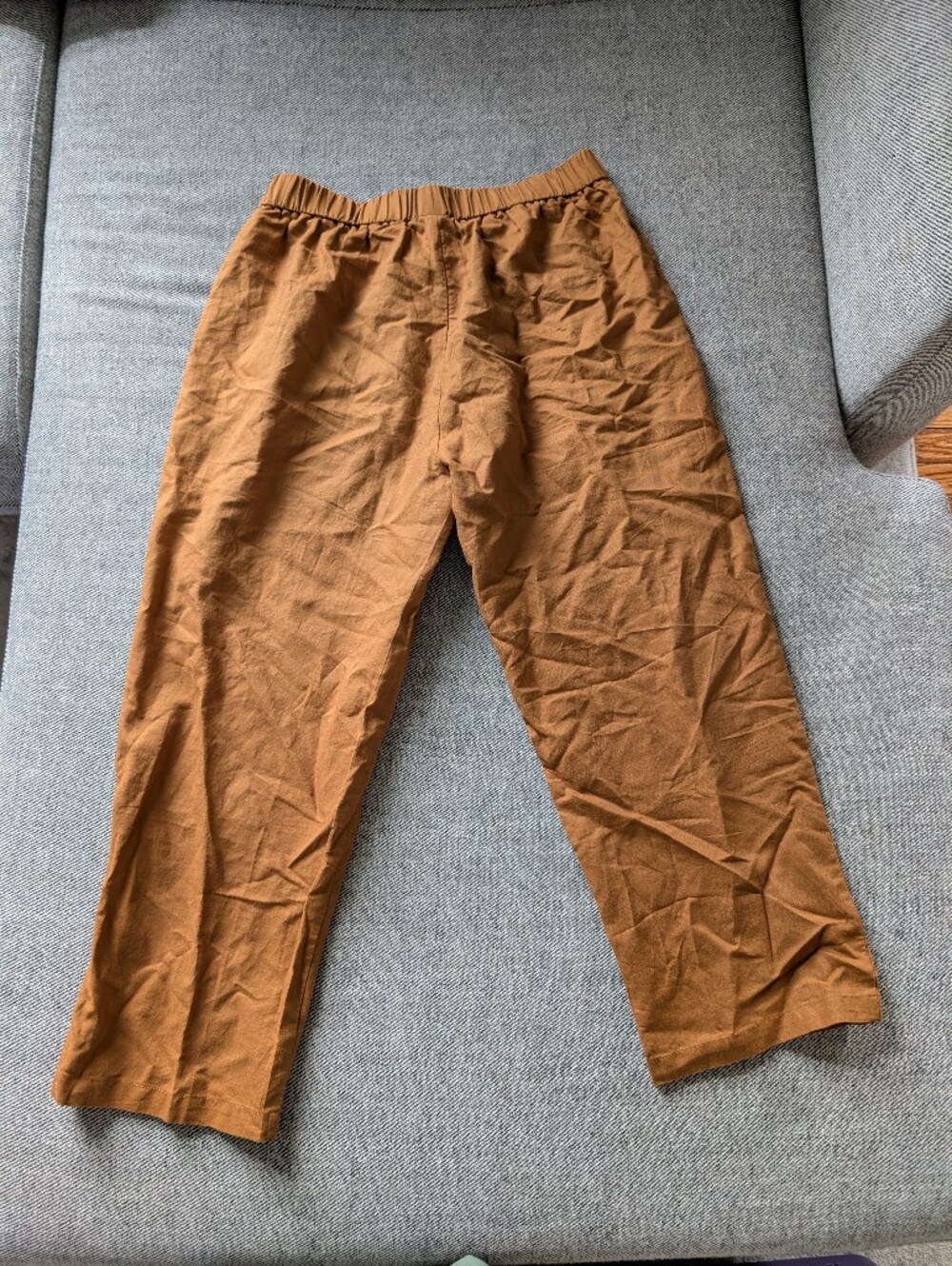 Women's Casual Elastic-Waist Brown Pants